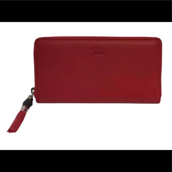 💯%Authentic GUCCI Bamboo Tassel Zip Around Wallet